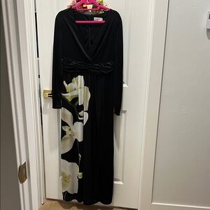 Altuzarra Black and White Floral Long Sleeve Dress